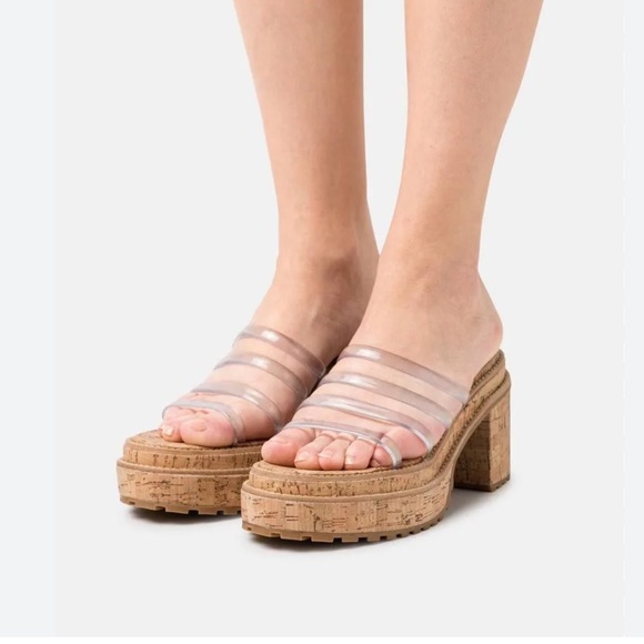 NWOB CULT GAIA Sev Clear Four-Band Platform Sandals - Picture 3 of 17